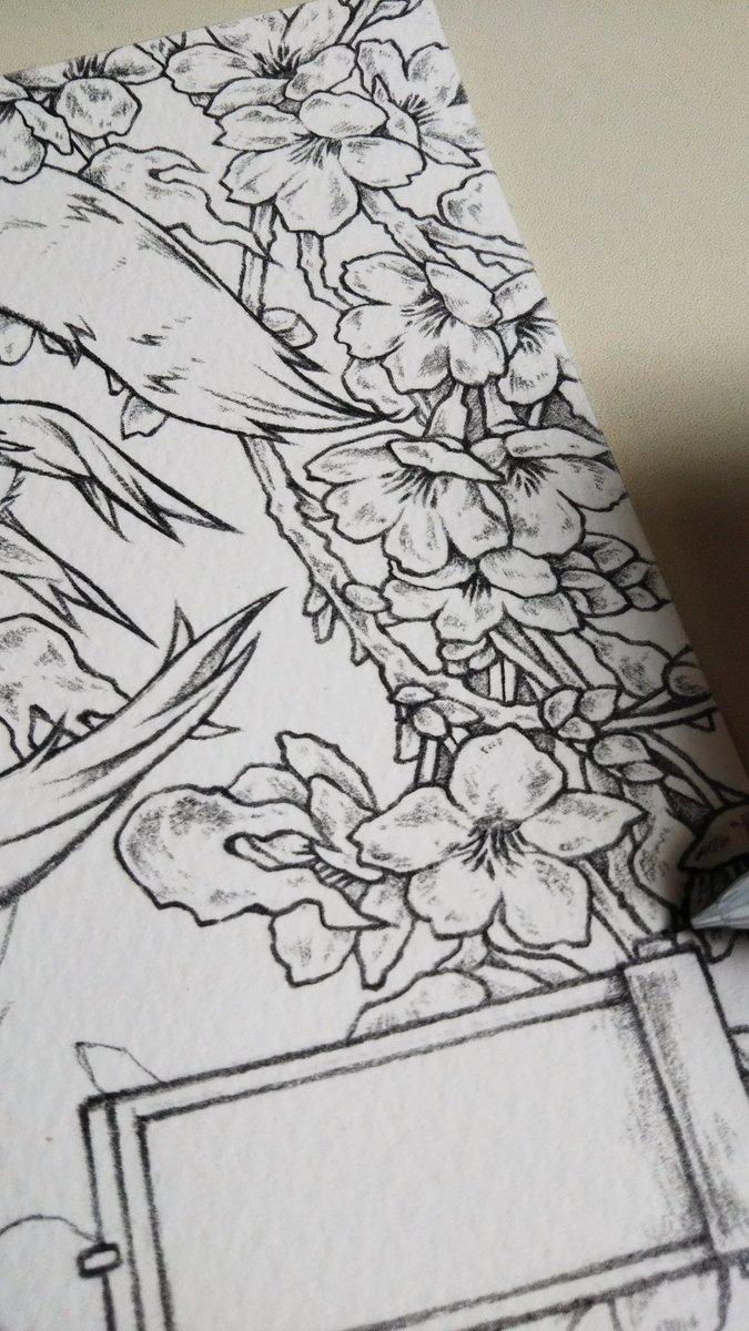 アウトライン状態から更に描き描き。

#イラスト #水彩画 #drawing #線画 