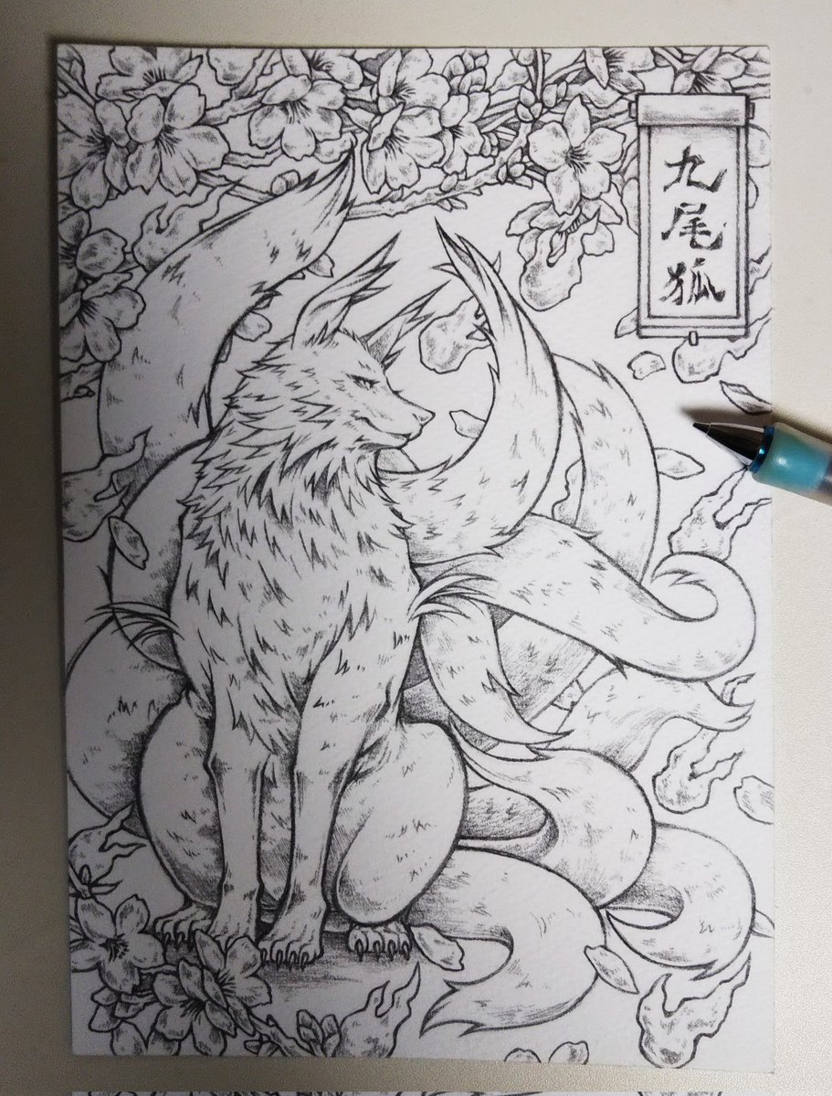 アウトライン状態から更に描き描き。

#イラスト #水彩画 #drawing #線画 