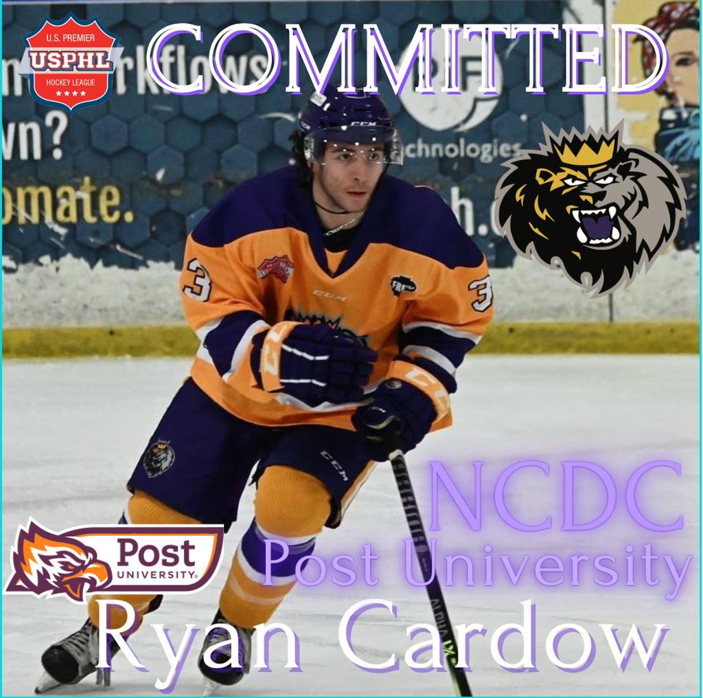 NH_JrMonarchs's tweet photo. Congratulations to NCDC Forward/Defensemen Ryan Cardow on his commitment to Post University!  Thank you Ryan for many great years in the purple and Gold. We wish you nothing but the best and have no doubt you will be successful in all you do. https://t.co/oGZ1zuLNgs