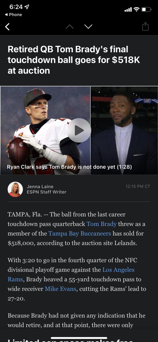 maybeitslupus's tweet photo. @TomBrady un-retires right after this dude drops $500k on his “last” TD ball. https://t.co/fznOPOutsH