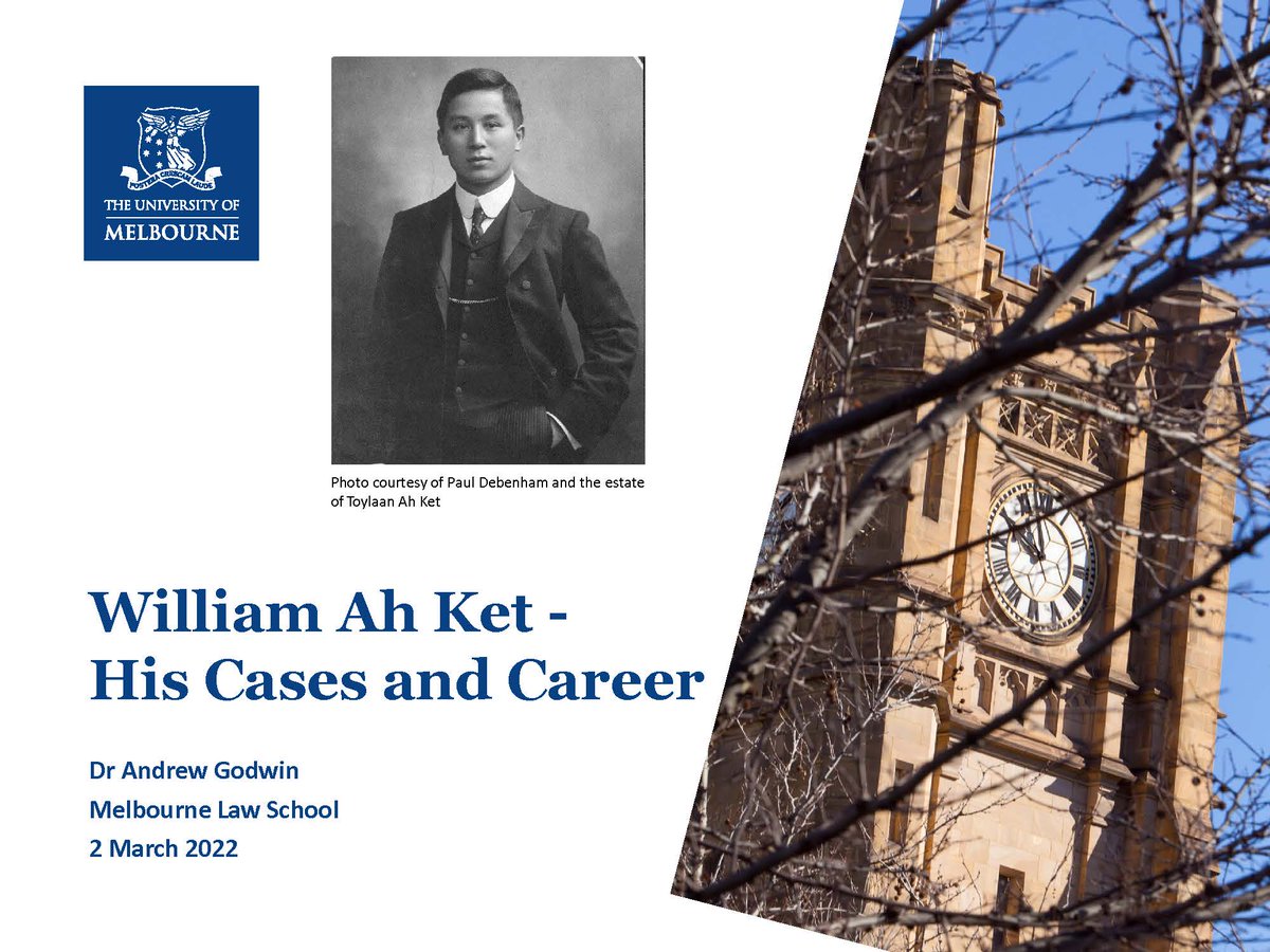 The ALRC’s inquiry into judicial impartiality has explored issues of diversity in the legal profession. Separately, Special Counsel Dr Godwin has been researching Aust's first barrister of Chinese origin, William Ah Ket.
View recording lecture:
alrc.gov.au/news/dr-godwin…
#auslaw