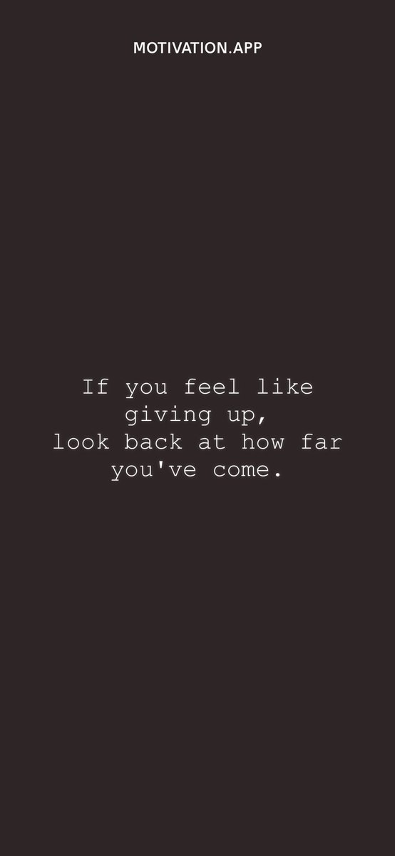 zhncredible's tweet photo. If you feel like giving up, look back at how far you've come.
From @AppMotivation #motivation #quote #motivationalquote https://t.co/TTUjQFNm2N