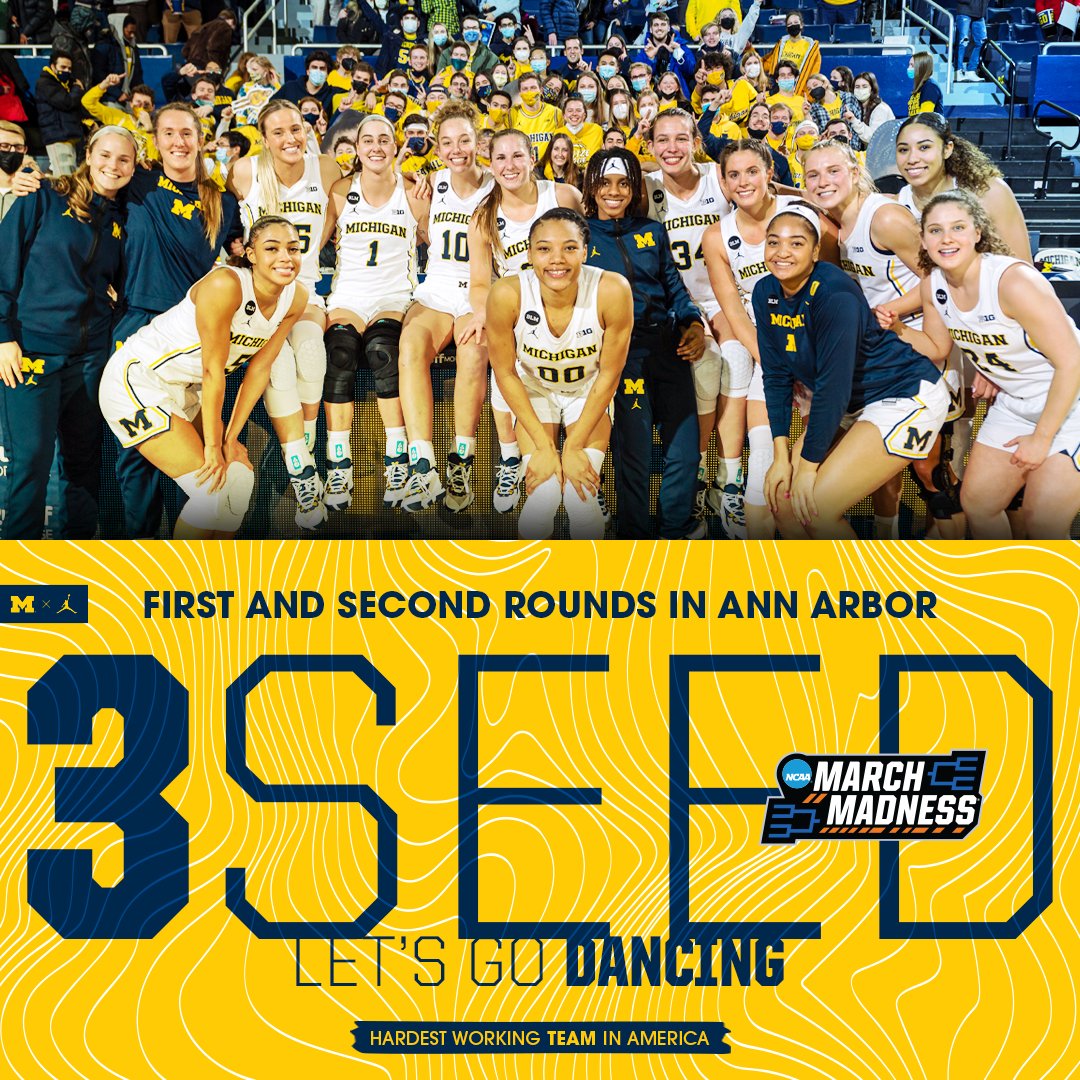 umichwbball's tweet image. We are staying HOME!

Highest seed in program history means we are hosting the first and second rounds in Ann Arbor for the FIRST TIME EVER!

#GoBlue #MarchMadness