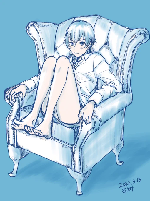 昨日描いた。ソファ描きたかった2次絵ですが 