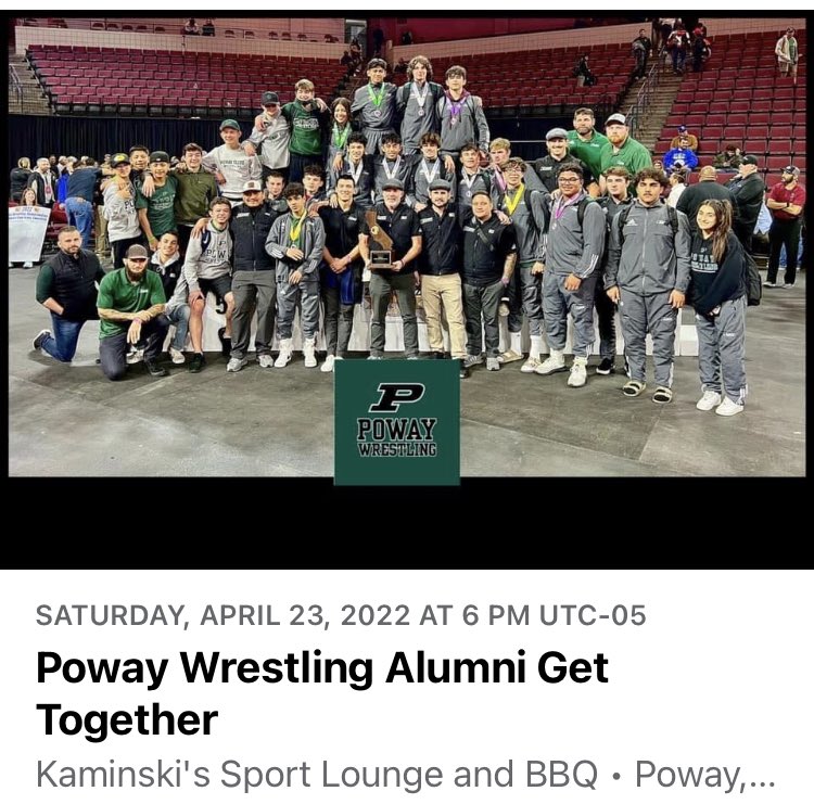 Alumni Get Together! Come Join us, Saturday 04/23/22 6pm at Kaminski’s
