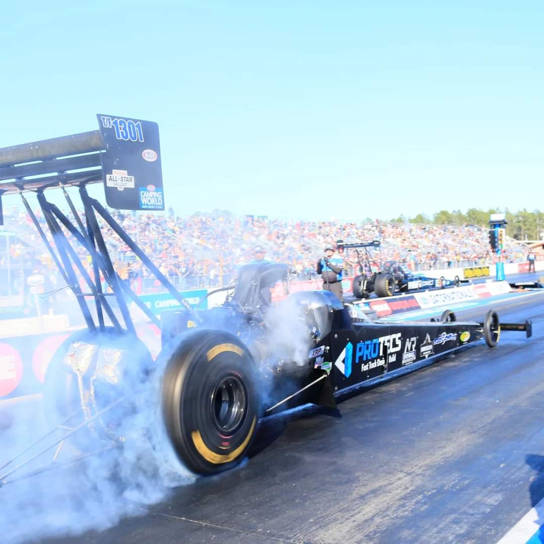 racing_foley's tweet photo. We made a @NHRA @CampingWorld final round appearance today at the #Gatornats. It was Doug's first final in top fuel. It was a 2nd place finish for the @PROTECSinc Foley Lewis Racing top fuel dragster.

@redlineoil #teamredlineoil | @GoodsonTools #teamgoodson | @xrpinc | @ARPBolts https://t.co/RlxP118YKO