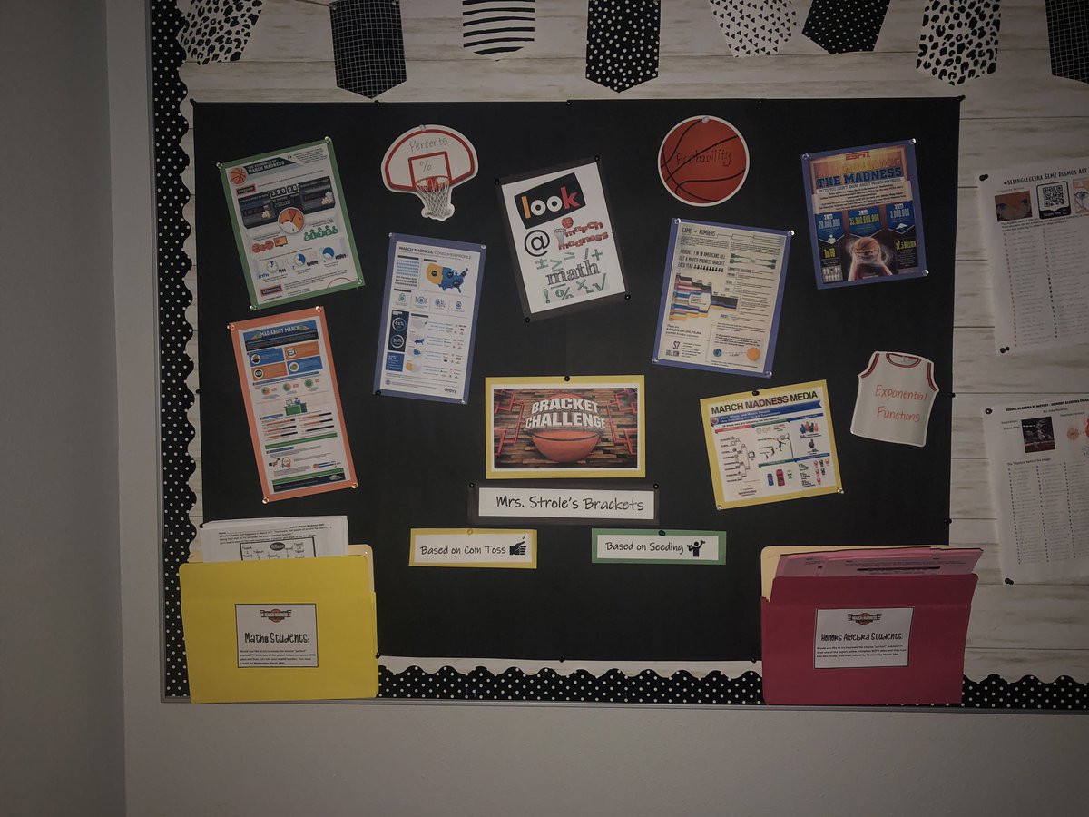 MrsStrole's tweet image. Pi Day✔️
🧩#thinkingclassroom tangram puzzles is ready 
💭hallway @openmiddle inspired Pi Day challenge is ready 

March Madness✔️
📈of the week ready
🔎bracket challenge math activities hung in the hallway

@FJHChargers come to the C hallway to check them out‼️

#seeingmath