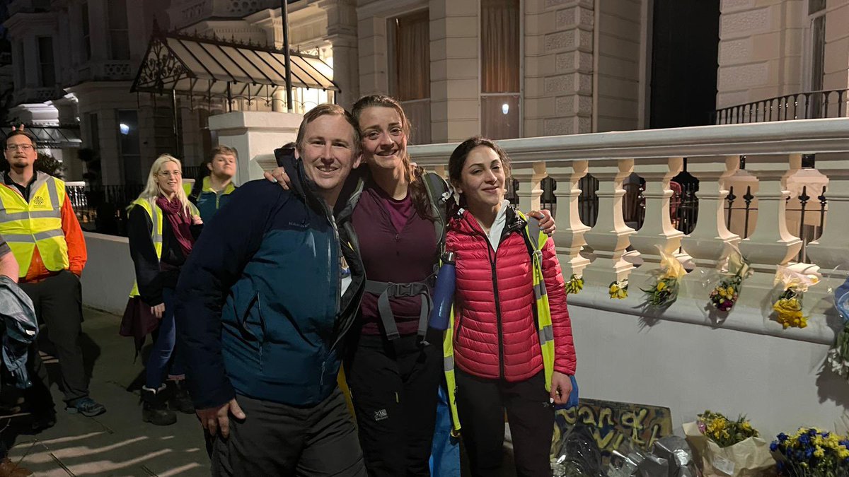 Legends! Ash, Emily & Maryam made it to the Embassy raising £12k so far but more importantly they got to speak to the Ukrainian Ambassador’s wife and Deputy - a truly emotional day for all involved. #GetInvolved #DoMore