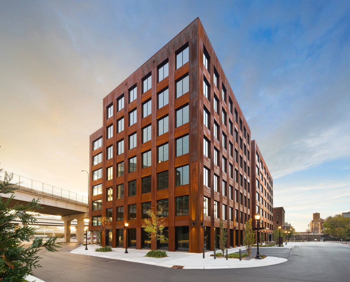 Cobylefko's tweet photo. If we're serious about the climate crisis, we have to reconsider how we build, as construction &amp; the operation of buildings comprise 15% of global emissions, &amp; 1/3 of energy usage.

Projects like T3 in Minneapolis are doing just this. It's the first mass timber office in the US. https://t.co/l4G5nS42KB