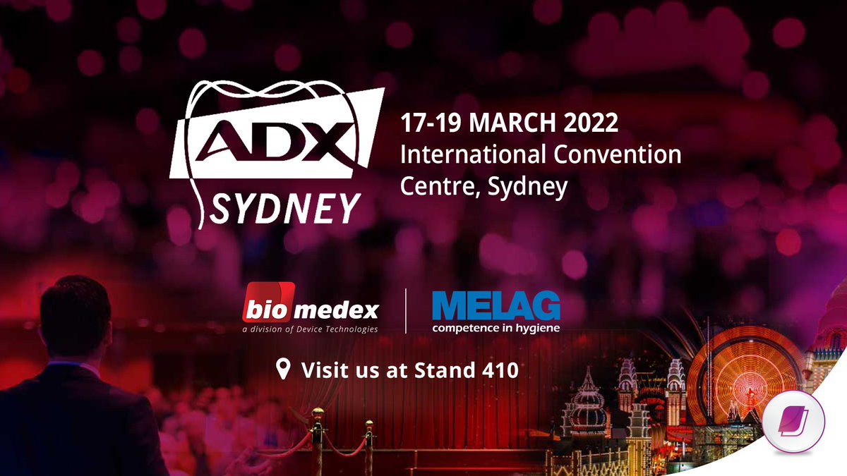 devicetech's tweet photo. Visit #Biomedex at #ADX22 for the latest in dental sterilisation and tech and take advantage of exclusive offers on Melag washers and sterilisers. 
Register: https://t.co/Cp9KzpXD3v

THESE PRODUCTS ARE NOT AVAILABLE FOR PURCHASE BY THE GENERAL PUBLIC.

#ADIA #ADXSydney #Melag https://t.co/5SUgLvZlC2