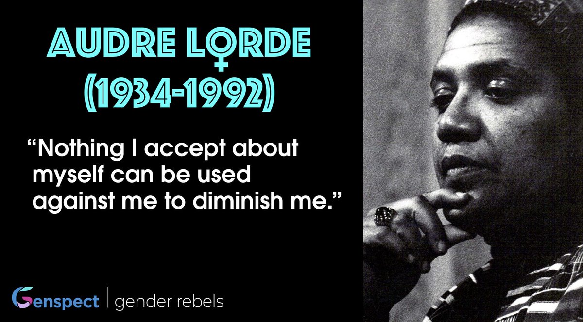 genspect's tweet photo. With all the excitement over #DetransAwarenessDay, we almost forgot that its Women's History Month, & we're honoring many fabulous female #GenderRebels throughout history! This quote from Audre Lorde is befitting of the brave & brilliant #detransitioners who spoke up yesterday: https://t.co/G9iNob6zuh