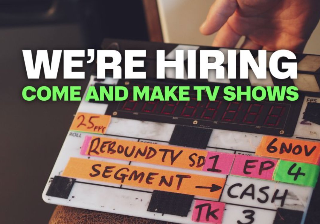 Come &amp; make TV Shows with me and <a href="/tmccubbin/">tommy mccubbin</a>  We are looking for a junior-mid level triple threat to join the team: Design / Video Editing / Socials. Help us with <a href="/thereboundtv/">The Rebound TV</a> 3 - 6 month contract, starting immediately. We'll learn ya good!