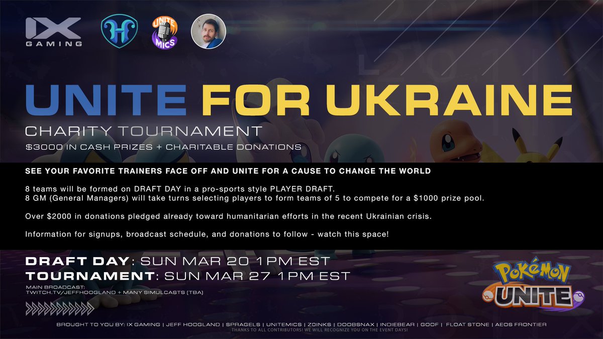 IXgaming_'s tweet photo. UNITE FOR UKRAINE - thank you to everyone for making this happen. We can't wait to unite as one community to drive positive change. 

More event details be shared in the next 24 hours. Keep watching this space. https://t.co/7YN8hTi0CF