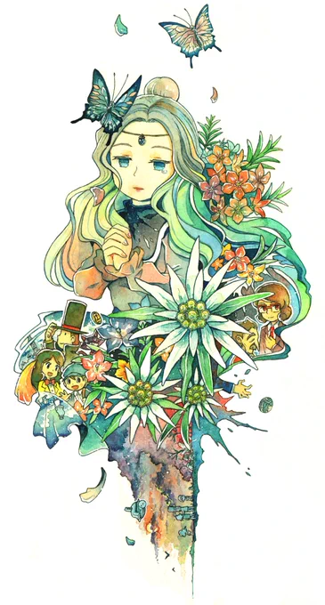 I would like to express my gratitude to Level-5 Inc. and CEO Akihiro Hino for creating Professor Layton.
I painted this picture in watercolor.Lastly, I love Aurora!
#Layton15th #AzranLegacy 