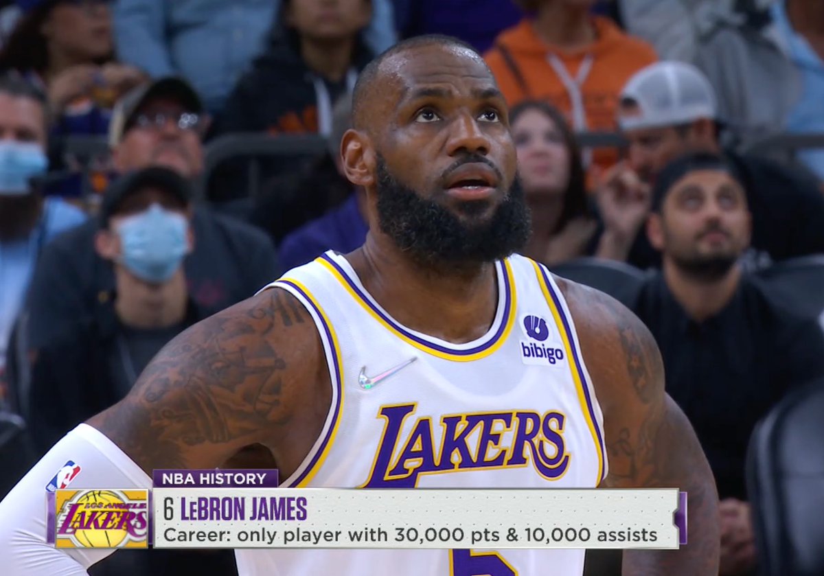 LeBron becomes the first player ever to 30K-10K-10K. 👑🙌