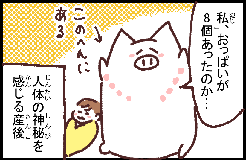 #ブタ母 #子育てマンガ #マンガが読めるハッシュタグ 「人よりブタに近い」
女性の5パーセント、男性の3パーセントに副乳があるそうです
著作「世界を旅する母ちゃん、こまごめで子育て」はこちら
https://t.co/ZCoLDq6fNo...