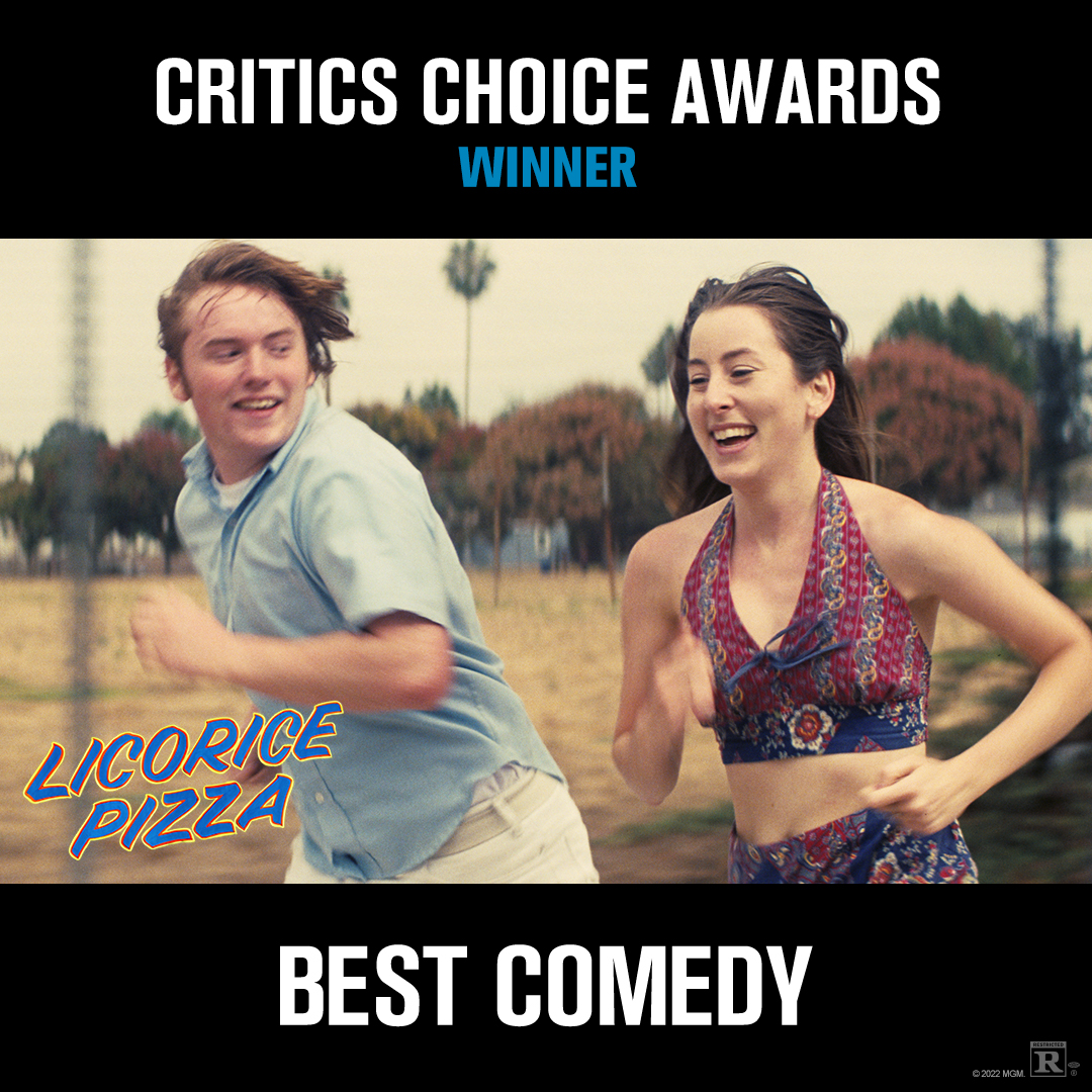 Licorice Pizza (@licoricepizza) on Twitter photo #LicoricePizza is honored to have won Best Comedy at the #CriticsChoiceAwards! Thank you <a href="/CriticsChoice/">Critics Choice Awards</a> #LicoricePizza is honored to have won Best Comedy at the #CriticsChoiceAwards! Thank you <a href="/CriticsChoice/">Critics Choice Awards</a>