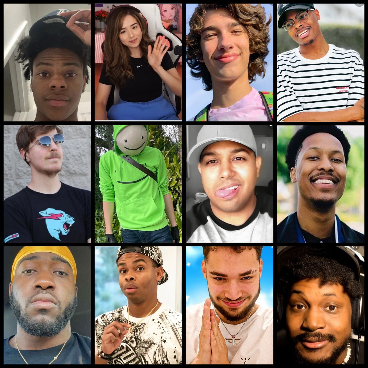 mr0editz's tweet photo. Make a group with 4 YouTubers off this list. https://t.co/6AJGri1teR