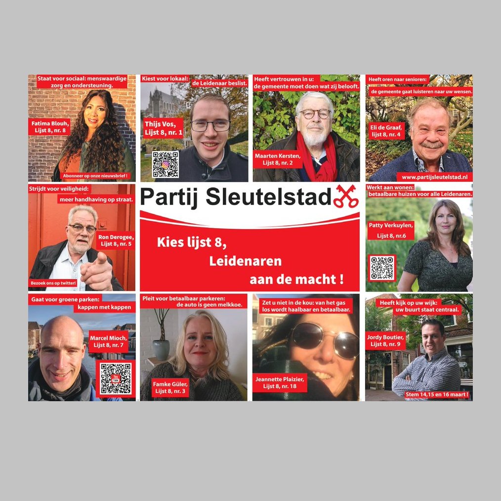 Vanaf dit moment zijn de stembussen geopend! Ga stemmen. Met uw stem kunt u in #Leiden het verschil maken.

Met een stem op Partij Sleutelstad kiest u voor #verandering. Vóór een lokale partij die politiek voor, door en samen met de Leidenaren bedrijft. En die naar u luistert.