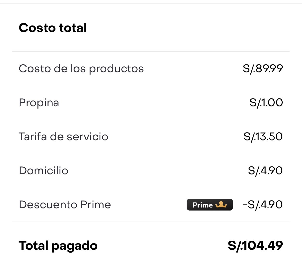 chonisor01's tweet photo. @PeruRappi @cuentanofalsa19 De nada sirve que seas prime, si te cobran más del 15% del producto como tarifa de servicio . https://t.co/Q5EV3oIH2z
