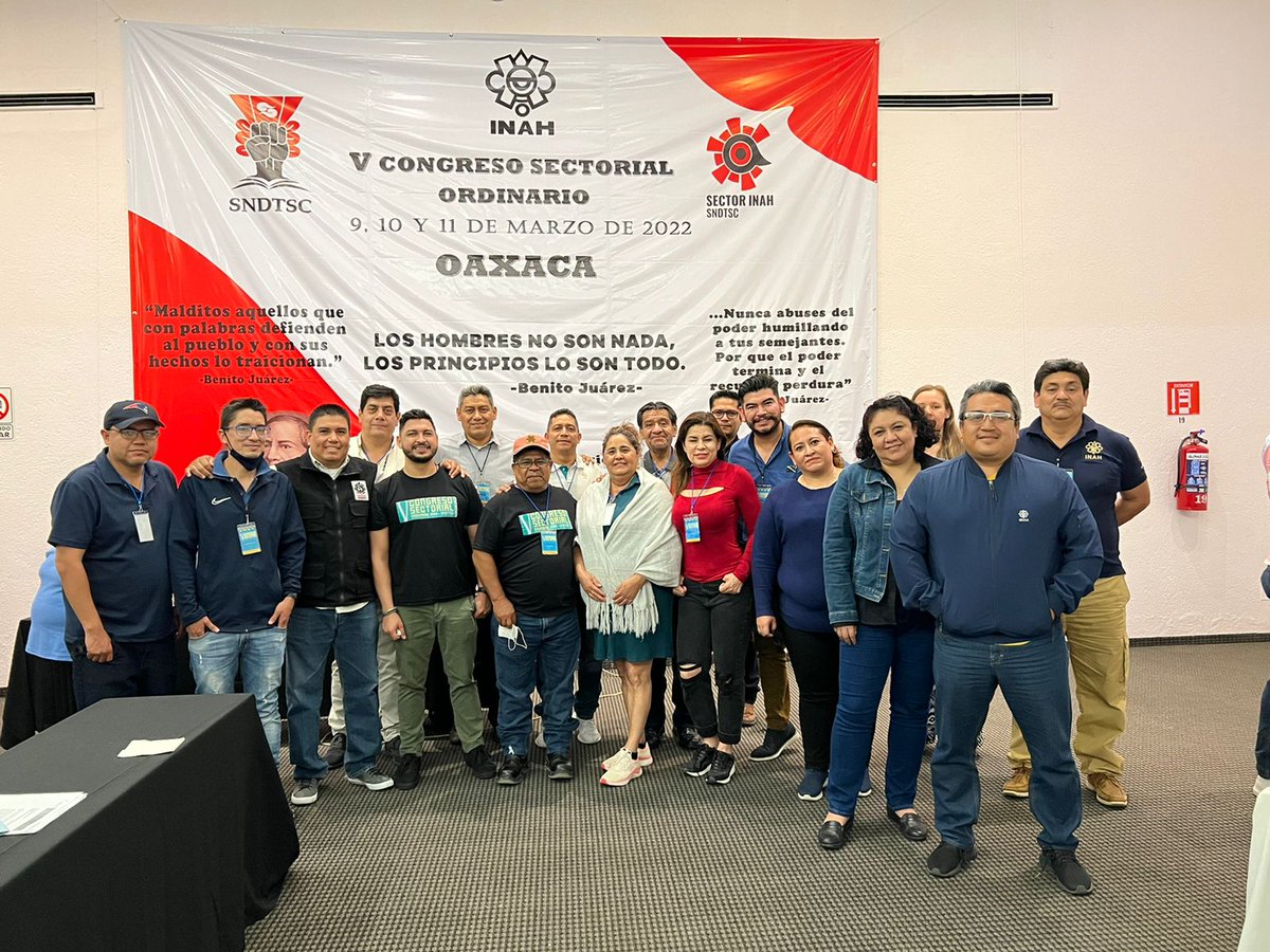 SndtscQ's tweet photo. 📌Clausura del V Congreso Sectorial Ordinario. SNDTSC - Sector Inah 

Elección y toma de Protesta de las  Comisiones Nacionales. 

¡Gracias a Sección Oaxaca Sector Inah por su hospitalidad! https://t.co/4mki32IDWx