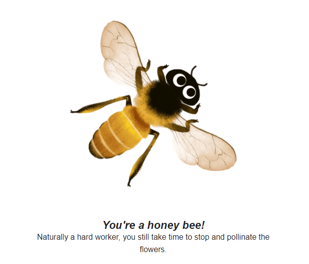 likkulik's tweet photo. I'm a honey bee! What's your Earth Day #GoogleDoodle quiz animal? https://t.co/b8GoS5VYuh https://t.co/1YTn6ovJmt