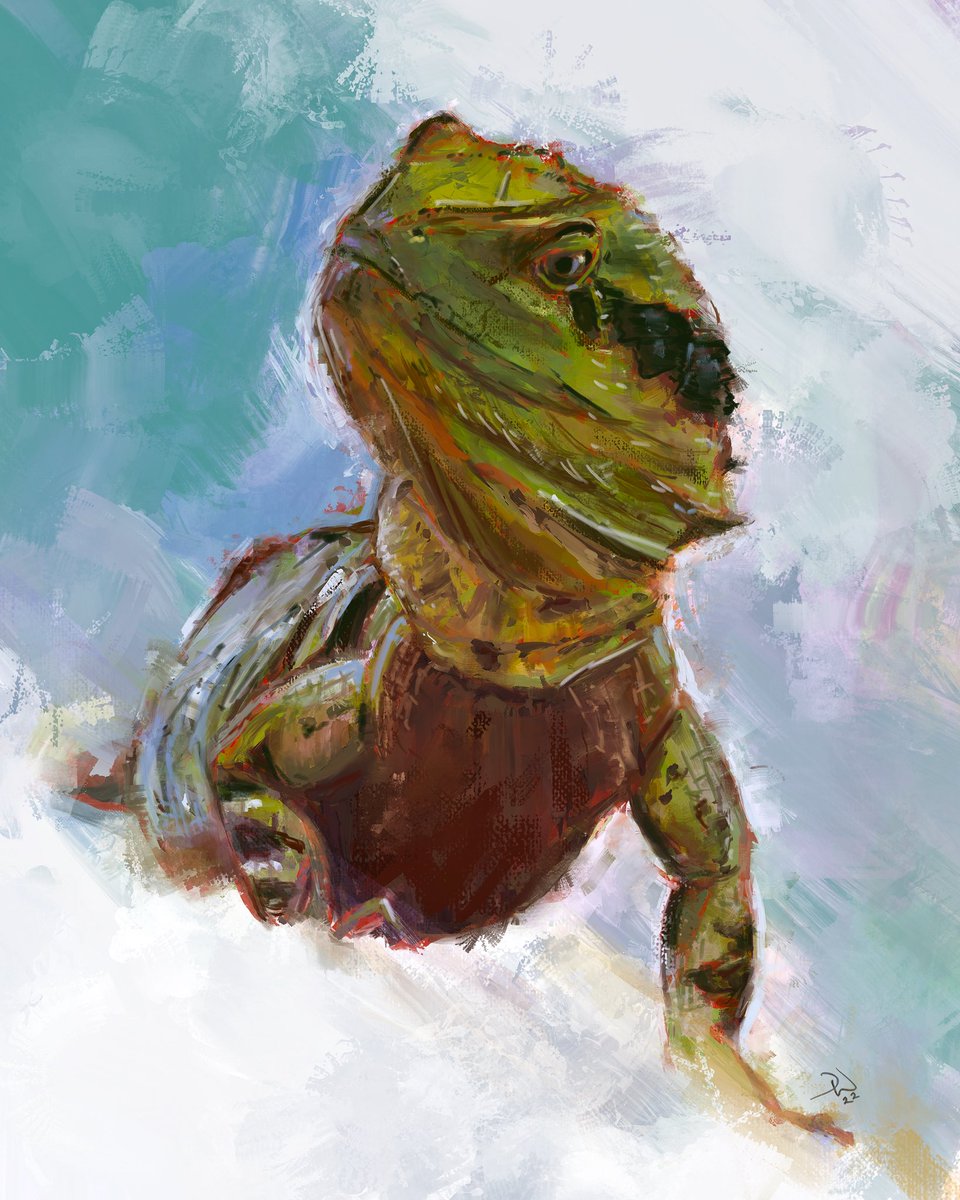 Commissioned my friend and artist <a href="/darrenwells/">Darren Wells</a> to do a painting of my mums garden lizard that has gone walk about. Going to post it to her this week! Love it. 

Darren’s Insta: instagram.com/darrenwellsart…