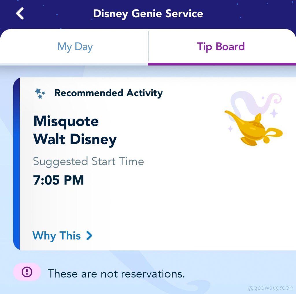 GoAwayGreen's tweet image. Today’s Disney Genie Recommendation #DisneyGenie