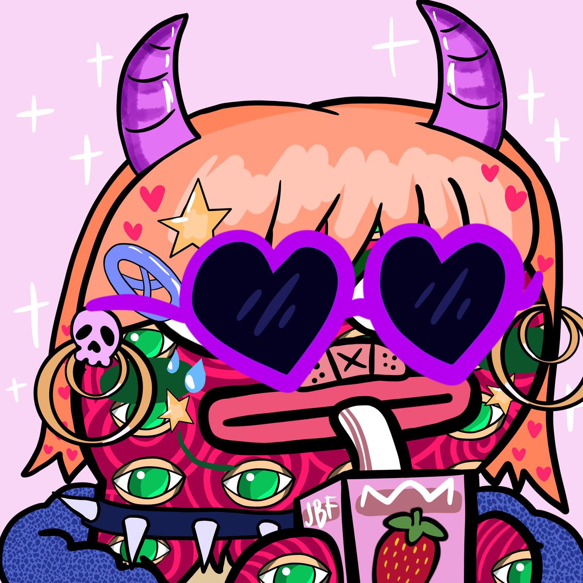 ARTERSOULs's tweet photo. Just got a @Juiceboxfrens made by the lovely @SeraStargirl TYSM! this gal is literally perfection hehe 😈💅#NFT #NFTCommmunity #nftart https://t.co/KzSafMzH2K