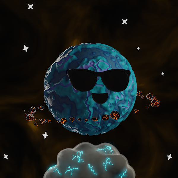 DystopianaNft's tweet photo. On a freaking roll today. An asteroid belt, killer sunnies and yet more lightening = doubleplus epic! Great project @CosmiqsNFT. So glad to be part of the fam. 🪐🪐🚀🚀🌛🌛#CosmiqsNFT #cosmiqs #nfts https://t.co/A9vuMn0VFo