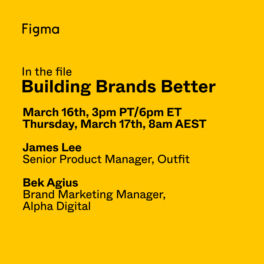 Grab a coffee and wake up with <a href="/BekAgius/">Bek Agius</a> and I on Thursday morning @ 8am AEST as we talk about our learnings (good, bad and gnarly) with the recent <a href="/outfitio/">Outfit</a> rebrand 🎨, hosted by <a href="/figma/">Figma</a>. 

figma.zoom.us/webinar/regist…