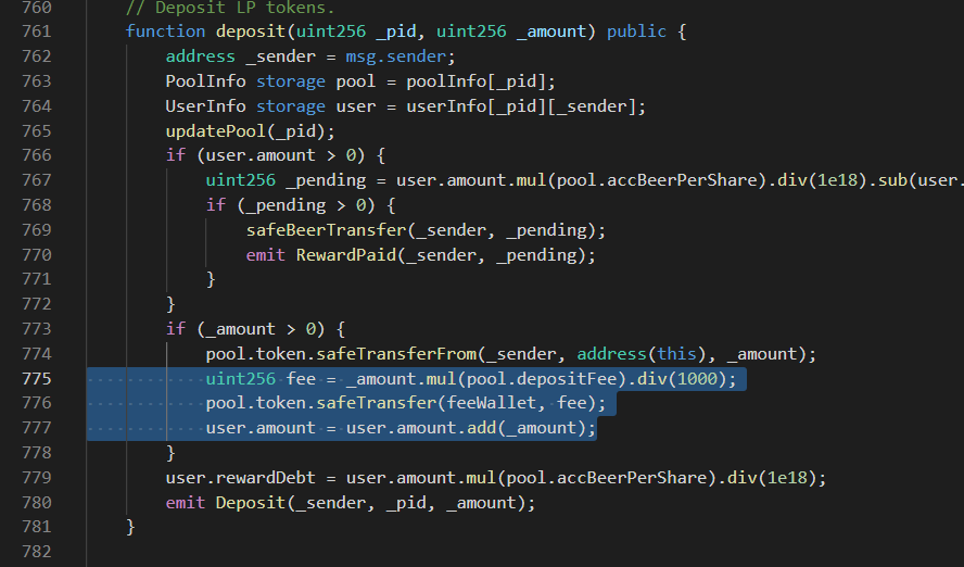 WhatTheFork_xyz's tweet photo. 🚨 Rug Alert: Beer Finance 🚨

@BeerLoverFinanc genesis pools contains hard rug code where they can set the deposit fees to 100% and rug in similar manner to @IFfinance_ and KingCrown Finance.

#tombfork @RugDocIO https://t.co/5e9owmvtZY