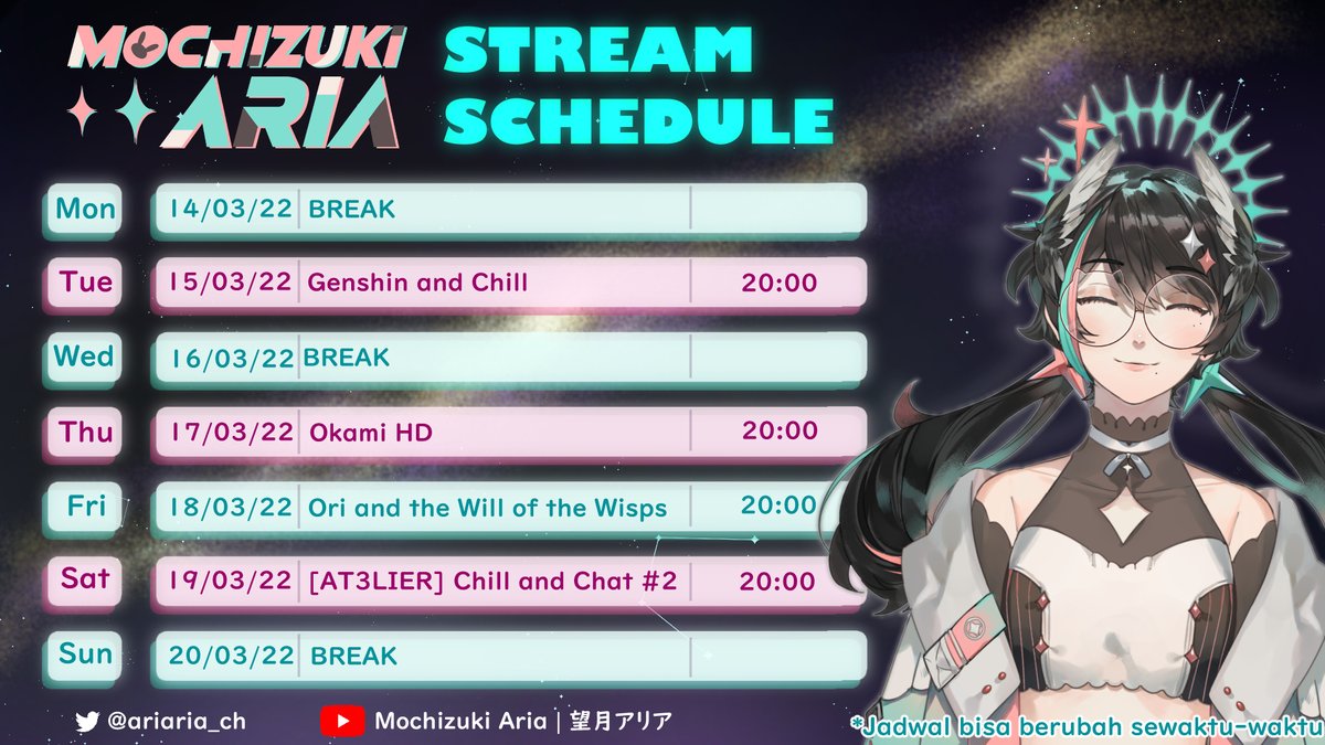 ariaria_ch's tweet photo. Happy White Day! Change of plan too, here's my new schedule for this week!

Youtube Channel: https://t.co/O9io79bo60

General : #ARIAria
Art: #ARIAriART
Memes: #ARIAMemes
Live: #ARIARaibu https://t.co/jIOVDlg9rY