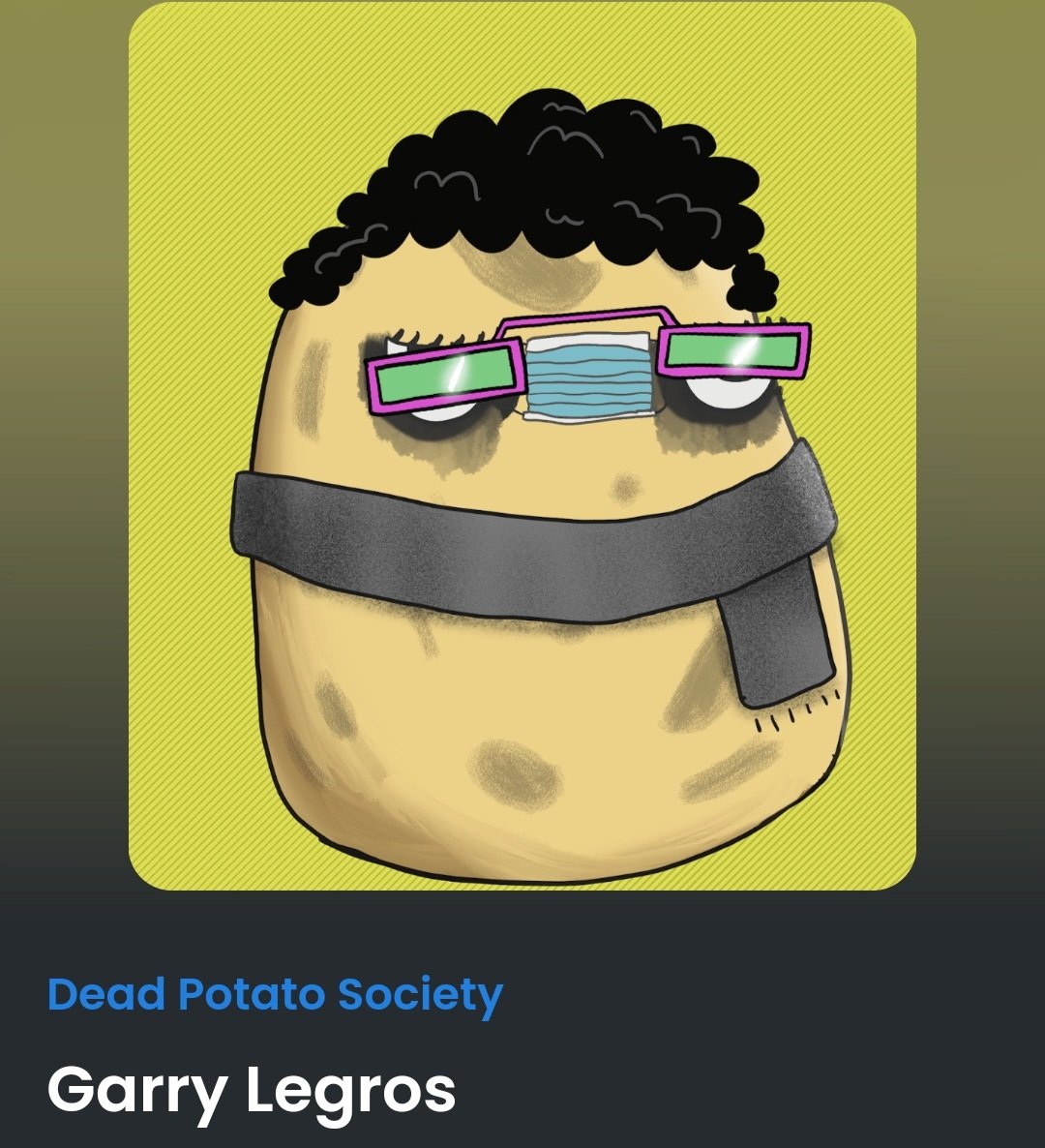 <a href="/JhirschENT/">JHirsch</a> <a href="/AunySillyMe/">Auny 🧡</a> <a href="/DeadPotatoesNFT/">Dead Potato Society - NFT (minting live)</a> Don't mess with Garry