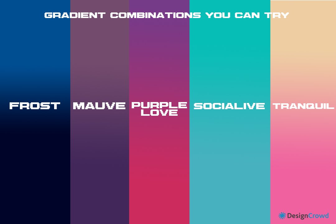DesignCrowd's tweet image. Did you know that #colorgradients have four types? What about tips on utilizing #gradients to fit your brand perfectly?

No worries, we have just the guide for you. We enumerated 6 steps for you to follow depending on your #branding style.

Read more here: bit.ly/3MLtnCM