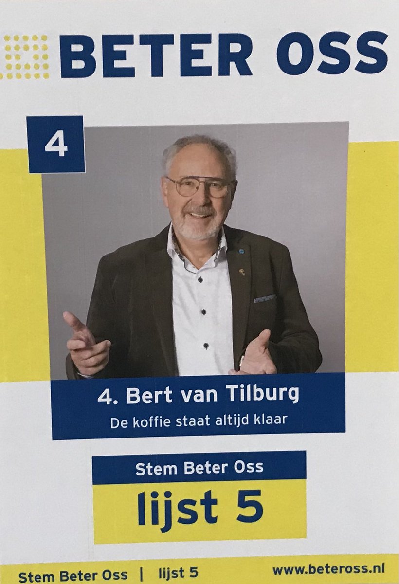 Goede morgen Laat nu s.v.p zien dat je voor een nog Beter Oss bent! vast bedankt voor je stem 😉Ik zal er alles aan doen om mijn beloftes na te komen,net als de afgelopen jaren hebben we 90 % van wat in ons verkiezingsprogramma stond waar gemaakt 💪