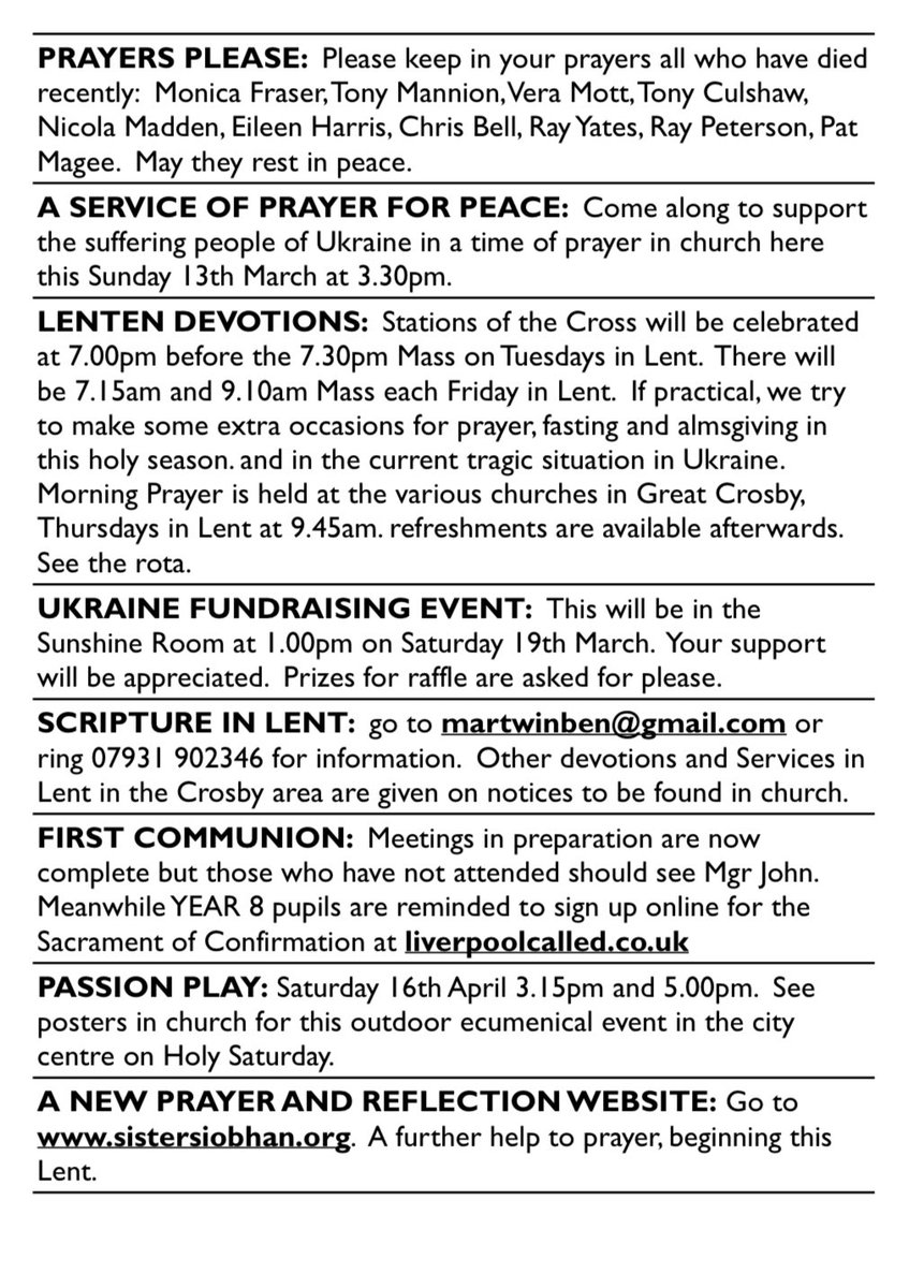 SeftonSouthDean's tweet photo. Newsletter for SS Peter &amp; Paul’s, Crosby. https://t.co/IXnlaNjw1M