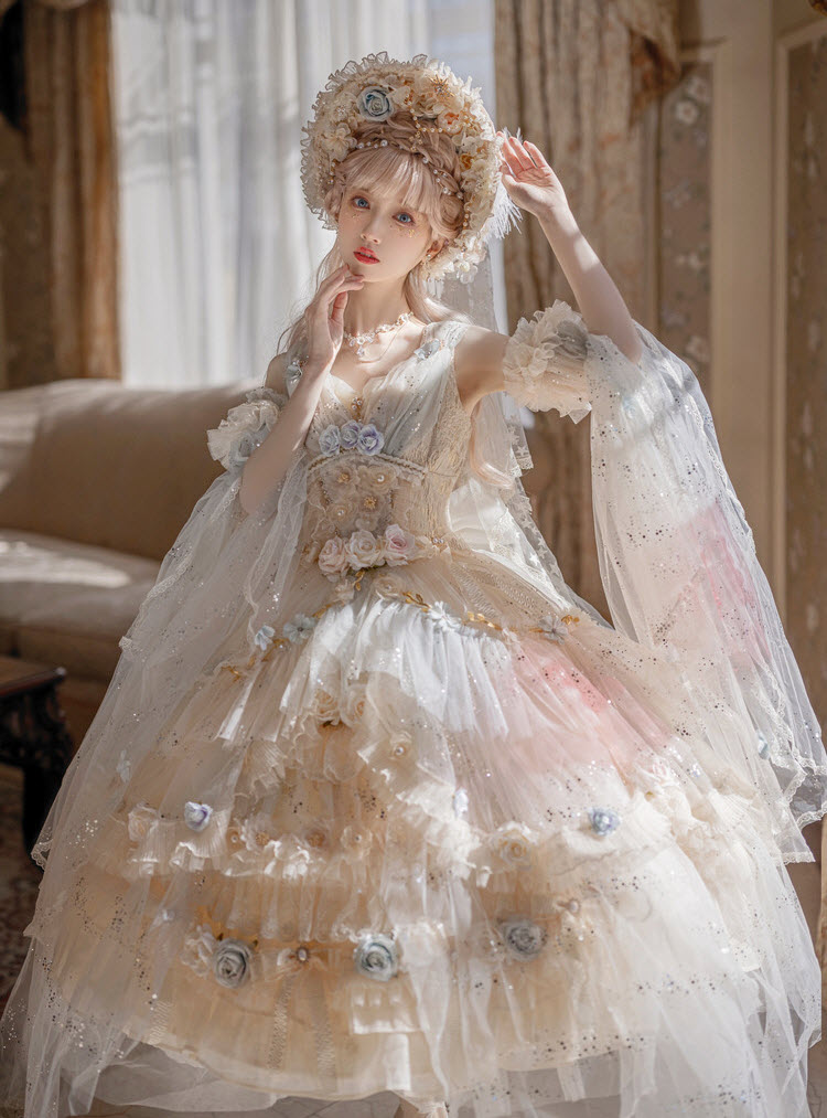 Flowers-】 Lolita Jumper Dress 