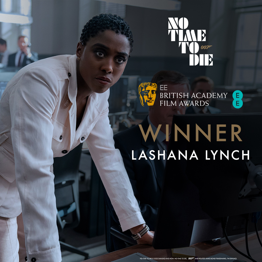 Congratulations to #NoTimeToDie’s Lashana Lynch on winning the #EERisingStar @BAFTA Award.
