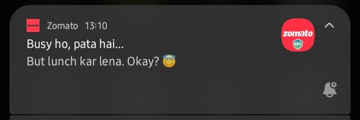 vedang_u's tweet photo. Zomato be like, aaj mai tumko tumhari biwi/gf ki kamni nai hone dungi 😂

@zomato @zomatocare #notifications #Zomato https://t.co/PHlZw8YpXo