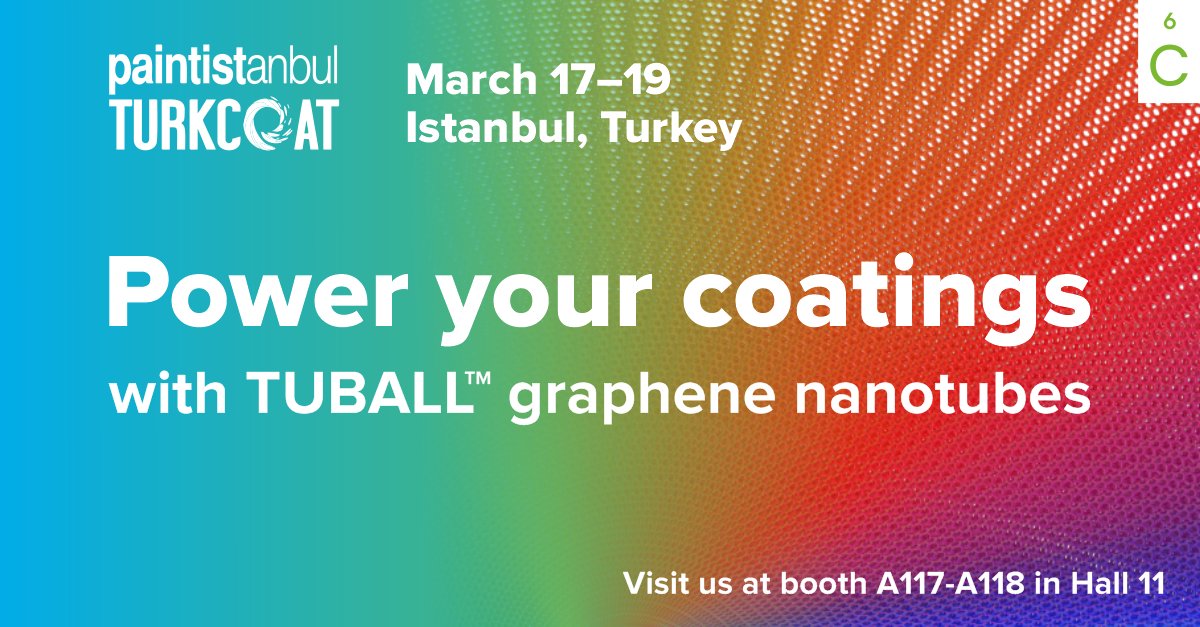 OCSiAl's tweet photo. How do #graphene #nanotube solutions improve the conductivity, strength, and color of various #coatings? Why do they outperform standard additives? Find out with the #OCSiAl team at booth A117โA118 (hall 11) at PAINTISTANBUL & TURKCOAT 2022 this week. https://t.co/Cju0I733T5