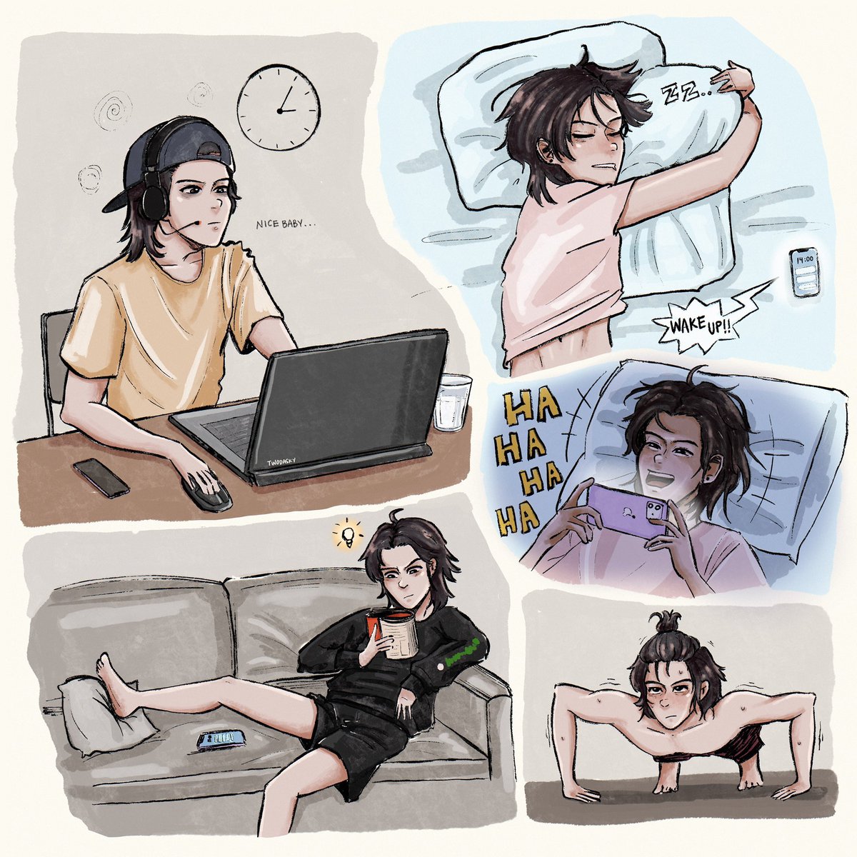 hendery’s quarantine 🎮🏋️📕😴