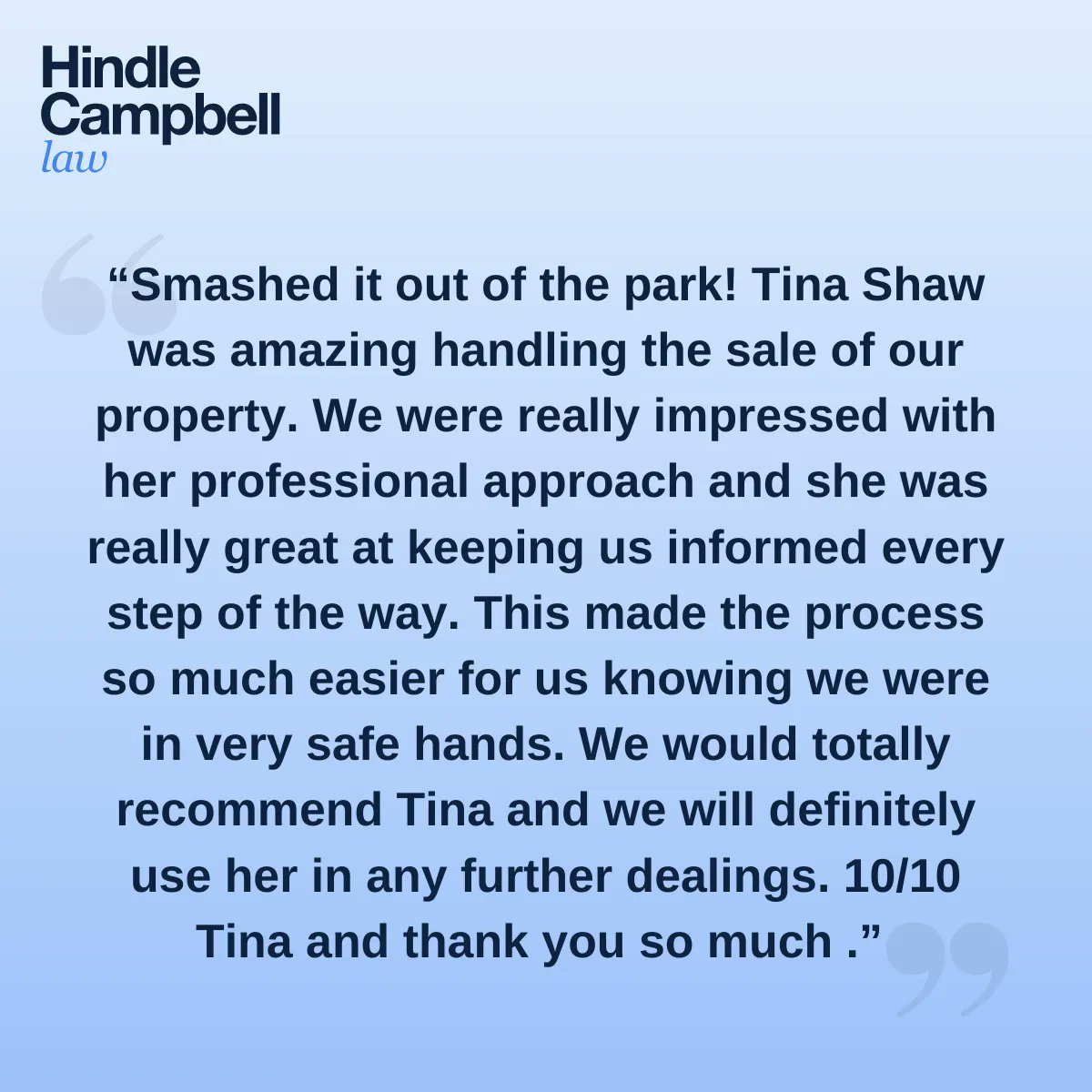⭐ TESTIMONIAL ⭐ We are super proud of our team. A great start to 2022! #HindleCampbellLaw