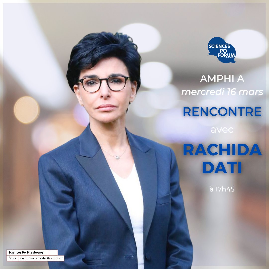 ScPoForum's tweet image. Figure emblématique de la droite, maire du 7ème arrondissement de Paris et ancienne garde des Sceaux, Sciences Po Forum reçoit ce mercredi @datirachida  pour un échange avec les étudiants.

📅Mercredi 16 mars, 17h45
📍Amphithéâtre A, Le Cardo
🎟️bit.ly/3KxvS9Y