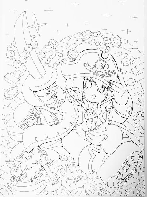 FANBOX用イラストの線画 