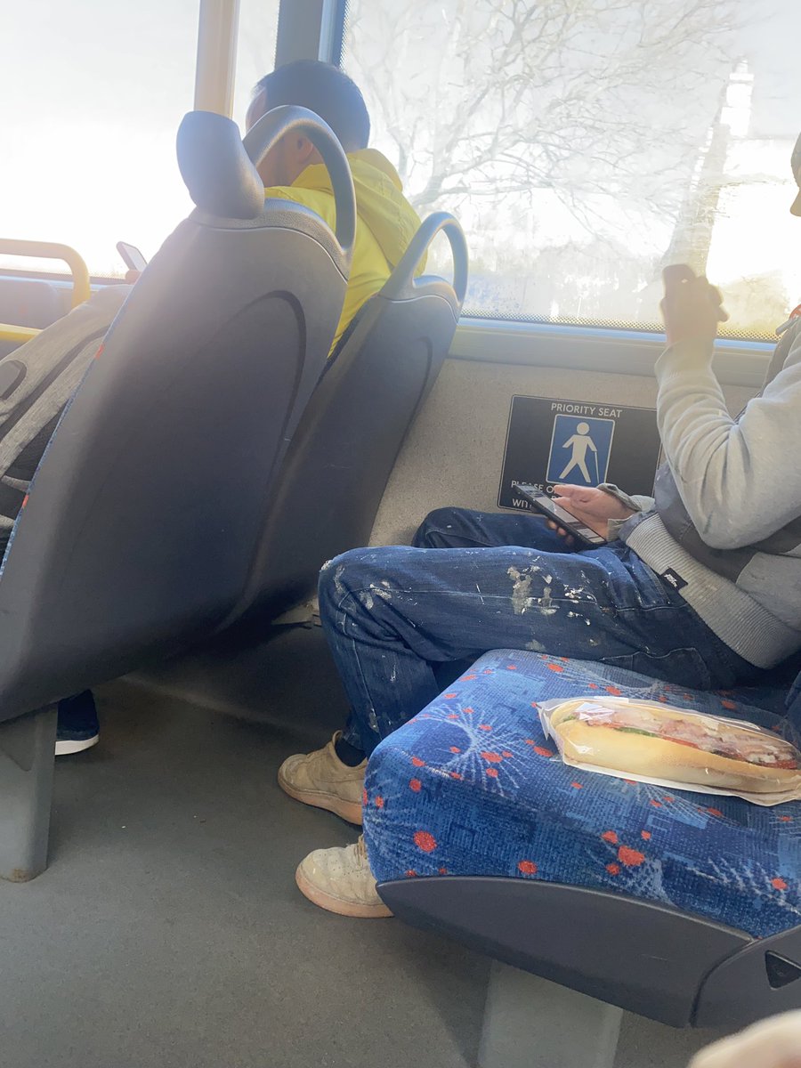 Mans sandwich needs a seat 😒