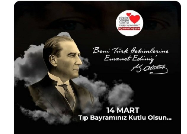 14 Mart tıp bayramı doktorlarımızın döner sermaye katkı payının artırılması ve çalışma imkanlarının düzeltilmesi sidetti önceliği yasaların bir an evvel çıkartılması dileğiyle tüm doktorlarımızın ve sağlık personelin tıp bayramını kutlar daha nice tıp bayramını dilerim