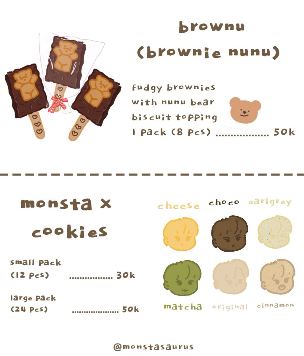 monstasaurus's tweet photo. HELP RT

🍫 Open PO Monsta X Cookies &amp; Brownu 🍫 

🍪 Details on pict
🏡 Bandung
📩 DM for order 💗 https://t.co/zh1lYWpOXj