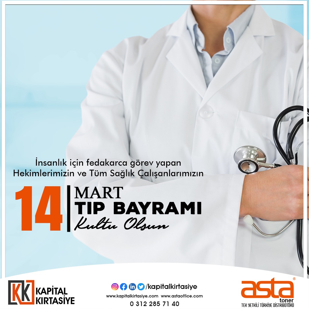 Sağlıklı toplum olabilme yolunda var gücüyle çalışan, insanlığa nitelikli yaşam sunmayı amaç edinen hekimlerimizin ve diğer tüm sağlık çalışanlarımızın 14 Mart Tıp Bayramı’nı kutluyoruz... 💉

#14marttıpbayramıkutluolsun #sağlıkçalışanları #kapitalkırtasiye