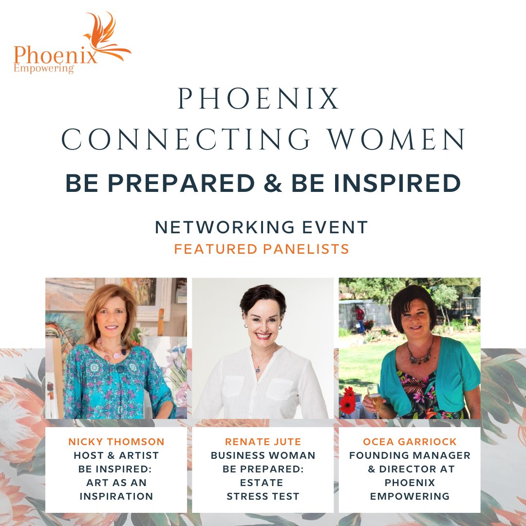 PEmpowering's tweet photo. PHOENIX CONNECTING WOMEN – MEET OUR PANELISTS 👥

An opportunity 2 connect with other women in business &amp; IT. Covering topics like preparing a life file &amp; art as a form of therapy.

👉 Register here: https://t.co/eSYXCwbJ2o

#phoenixempowering #risetoyourbestyou 
@oceagarriock https://t.co/G7rUxGX8Hy